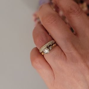 vintage 14k gold diamond wedding ring set